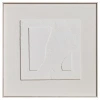 Bílý abstraktní obraz Kave Home Gadir 80 x 80 cm