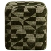 Zelený vzorovaný puf Kave Home Nedilo 45 x 45 cm