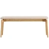 Dřevěná lavice Kave Home Evera 122 cm s čalouněým sedákem