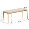 Dřevěná lavice Kave Home Evera 122 cm s čalouněým sedákem