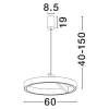 Bílé kovové závěsné LED světlo Nova Luce Adaliz 60 cm