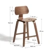 Ořechová barová židle Kave Home Gena 65 cm