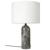 Šedá mramorová stolní lampa Gubi Gravity 49 cm s bílým stínidlem