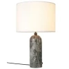 Šedá mramorová stolní lampa Gubi Gravity 49 cm s bílým stínidlem