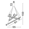 Skleněné závěsné LED světlo Nova Luce Eliot 55 cm
