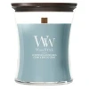 Malá vonná svíčka WoodWick, Cedarwood & Ocean Moss