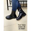 TomTailor fekete bőr bakancs