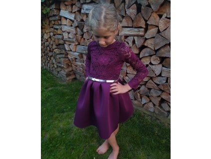 Dívčí šaty LUXURY, tmavě fialové