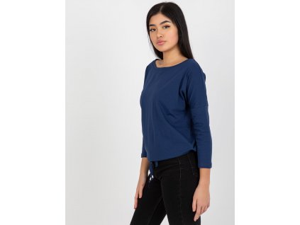 pol pl Hurt Granatowa codzienna bluzka basic z bawelny Fiona 393403 4