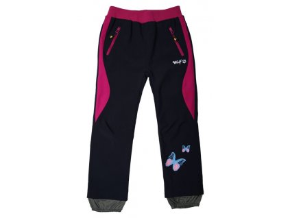 WOLF Dívčí nezateplené softshellové kalhoty, tmavě modré
