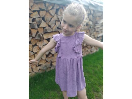 Dívčí šaty krajkové, fialové