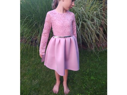 Dívčí šaty LUXURY, starorůžové