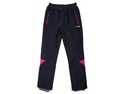 Dívčí softshellové kalhoty s fleecem WOLF B2392, tmavě modré