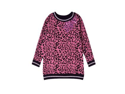 Dívčí šaty Leopard - růžová - velikost 152