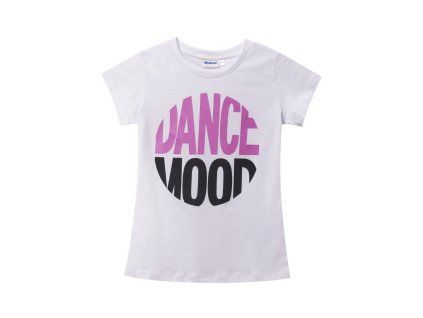 Dívčí tričko Dance Mood - bílá/černá - velikost 152