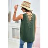 eng pl Viscose blouse with lace insert khaki 24991 2