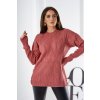 eng pl Sweater put on over the head with a fashionable weave dark pink 26476 2