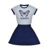 Dívčí šaty Glorious - šedý melanž/navy - velikost 152