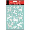 vyr 48907 Samolepky bile se stribrnymi glitry 25x14 cm jeleni