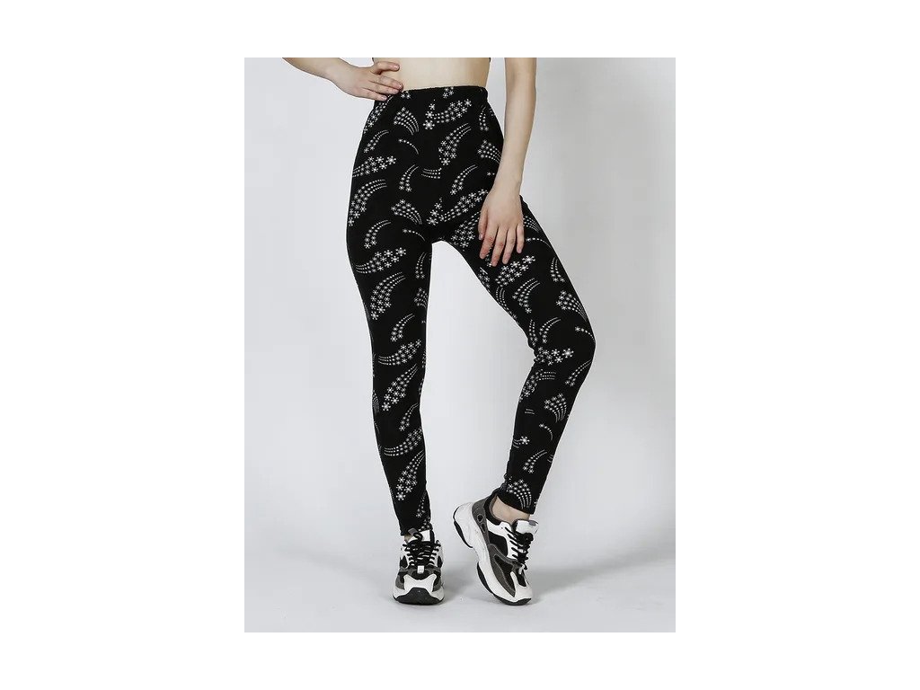 CUHAKCI Graffiti Leggings Floral Patterned Print Leggins For Women