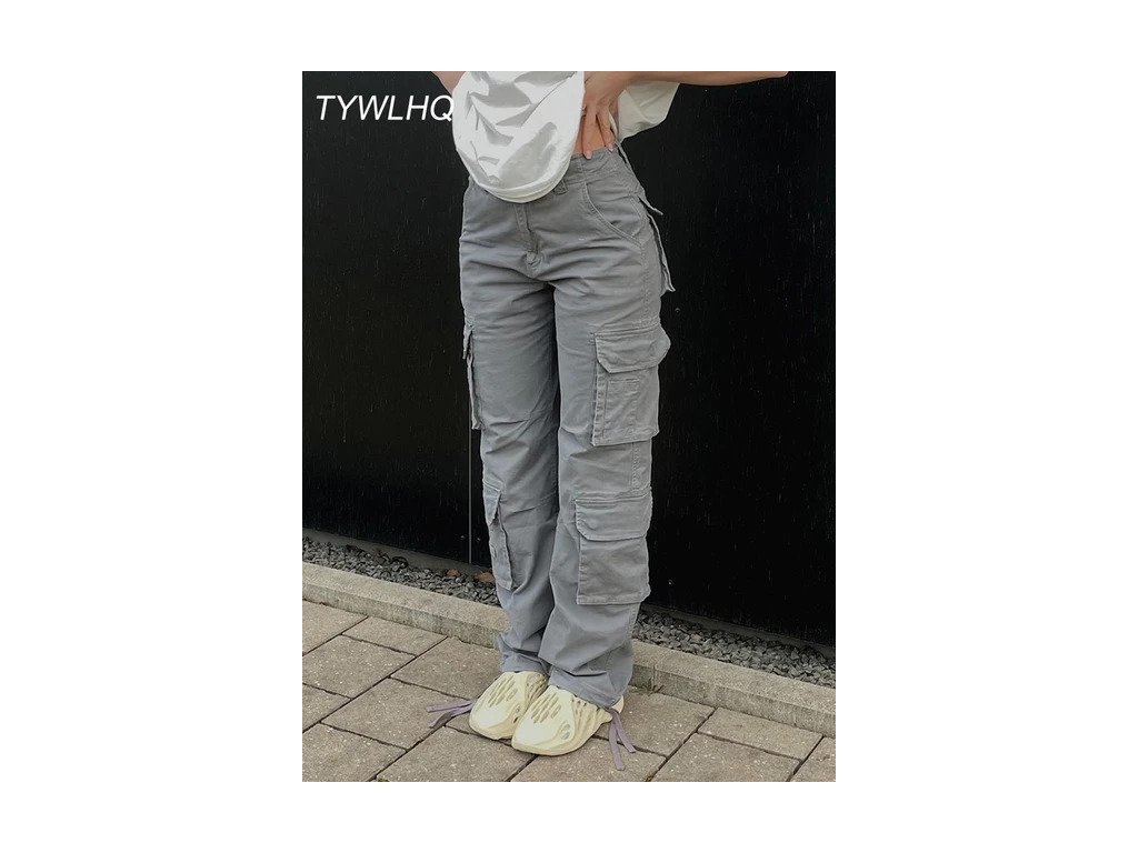 Vintage Cargo Pants Baggy Jeans Women Fashion 90s Streetwear Pockets Wide Leg High Waist Straight Y2k.jpg 640x640.jpg (3)