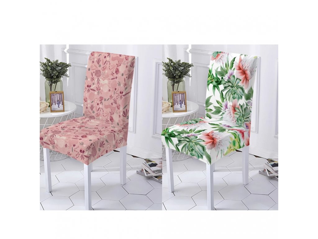 Elastické květinové potahy na židle - Mom & Kids