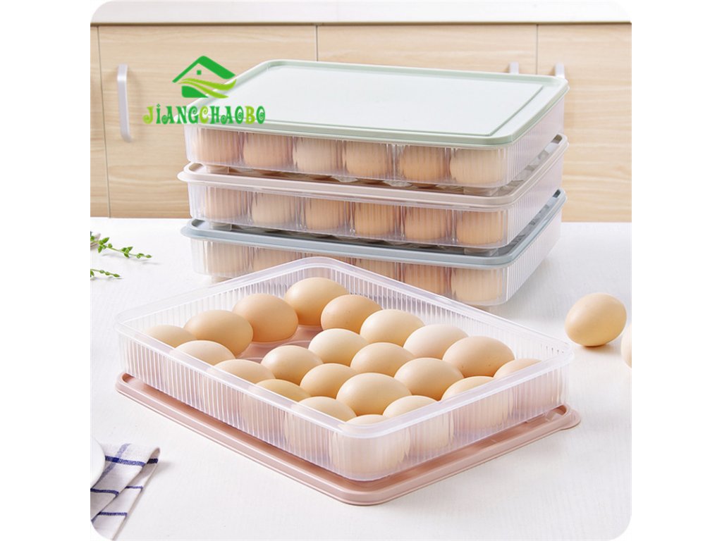 JiangChaoBo Can Be Stacked Refrigerator Egg Storage Box 24 Egg Care Kitchen With A Dust Proof 3