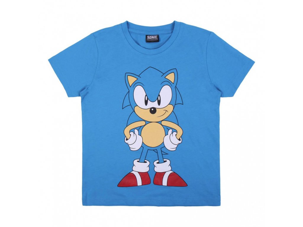 Chlapecké letní pyžamo Sonic, tričko + kraťasy (modro-šedé) - Mom & Kids