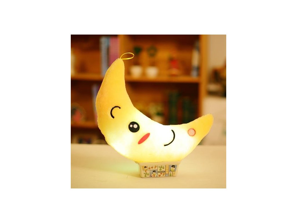 1pc 35cm Luminous Moon Plush toy Creative LED Lighting Colorful Pillow Stuffed Glowing Toys for Home 2