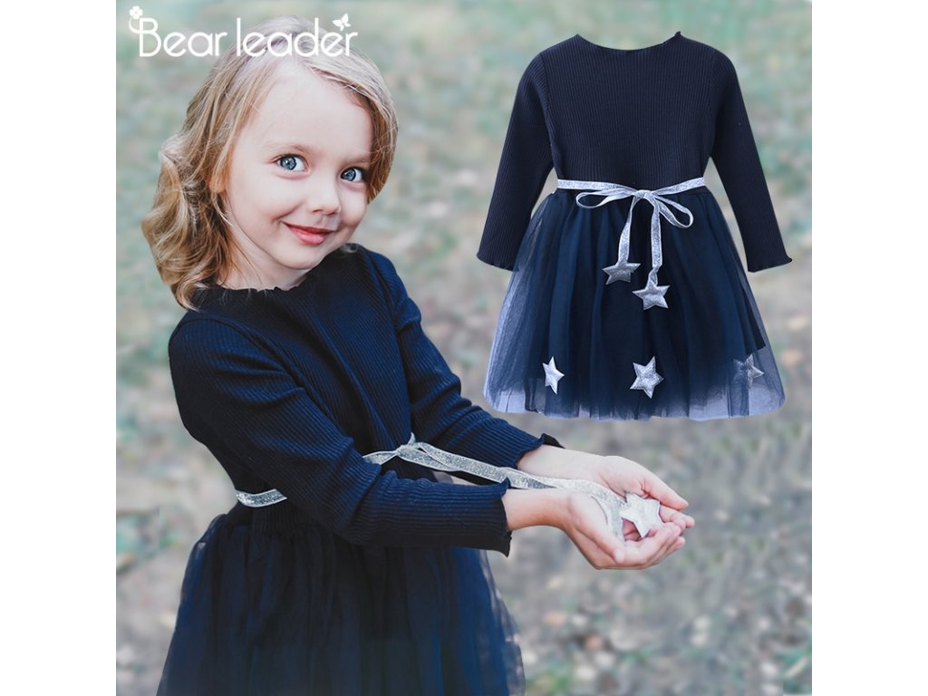 Bear Leader Girls Dress Pentagram Princess Dress Brand Girls Clothes Children Clothing European and American Style 1