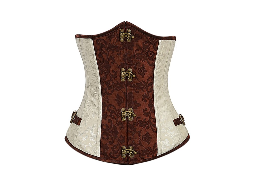 Steampunk Corsets for Women Gothic Corset Bustier Zipper Plus Size Vintage Faux Leather Corset Top Brown.jpg 640x640 (14)