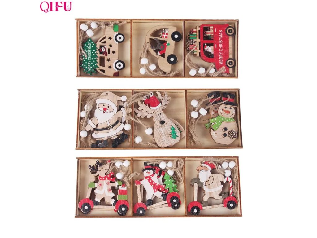 Wooden Christmas Pendant Merry Christmas Decor for Home 2023 Navidad Ornaments Christmas Tree Decor Xmas Gifts.jpg