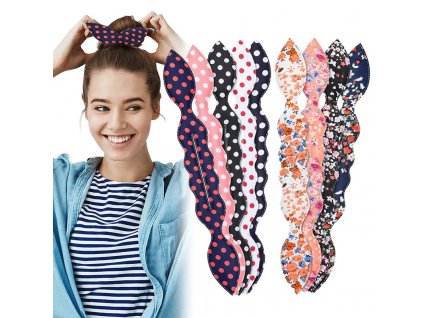 Women Bunny Ear Sponge Hair Twist Styling Clip Stick Bun Maker Braid Magic Tools Accessories Floral.jpg