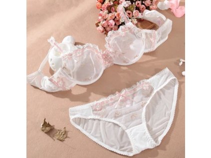 Logirlve Exquisite embroidery lotus pink ultra thin women s sexy transparent lace underwear bra set.jpg 640x640.jpg (1)
