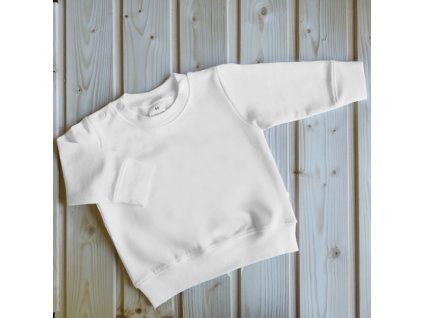 Baby Nellys Bavlněná tepláková mikina - bílá, vel. 92/98 (Velikost koj oblečení 92/98 (18-36m))