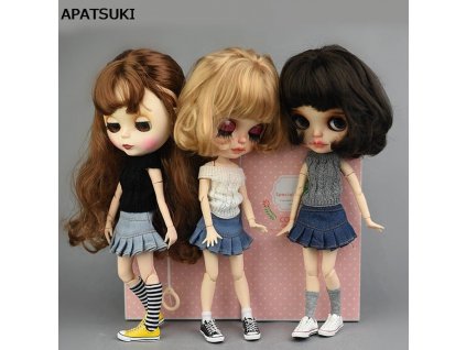 Blue Jeans Casual Wear Clothes For Blythe Doll Kids Toy A line Skirt For Blyth Licca 0