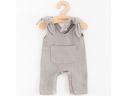 Kojenecké mušelínové lacláčky New Baby Comfort clothes šedá (Barva Šedá, Velikost 74 (6-9m))