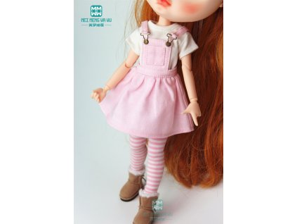 1PCS Blyth Doll Clothes fashion plaid strap dress T shirt for Blyth Azone obitsu FR 1 0