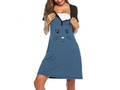 Women Summer maternity dresses Short Sleeve Cute Print Nursing Nightdress Breastfeeding Dresses For Pregnant Women vestidos 0