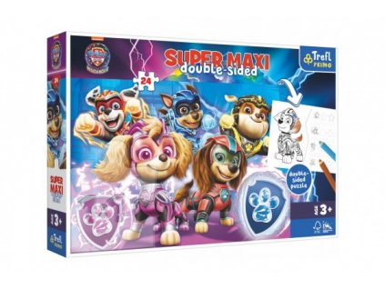 Puzzle SUPER MAXI oboustranné Psí tým v akci Tlapková patrola/Paw patrol 24 dílků v krab. 40x27x6cm