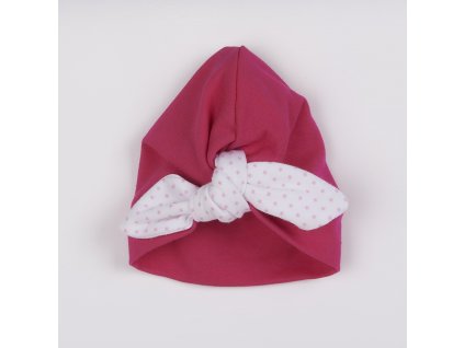 Dívčí čepička turban New Baby For Girls dots (Barva Růžová, Velikost 74 (6-9m))