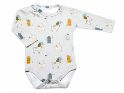 Bavlněné body dlouhý rukáv Dog&Cat K-Baby, modré