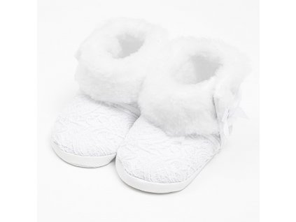 Kojenecké zimní krajkové kozačky New Baby 3-6 m bílé (Barva Bílá, Velikost 3- 6 m)