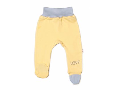 Kojenecké polodupačky, žluté - Love, vel. 68 (Velikost koj oblečení 50 (0-1m))