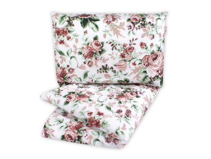 2-dílné bavlněné povlečení 140 x 200 - Růže, bílá (Velikost povlečení 140x200/70x80, Rozměry polštáře 70 x 80, Rozměry přikrývky 140 x 200)