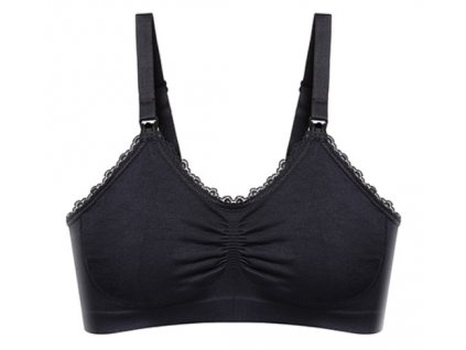 Kojící podprsenka s krajkou BabyOno, černá, C75-80 cm (Velikosti těh moda koj. podprsenka C)