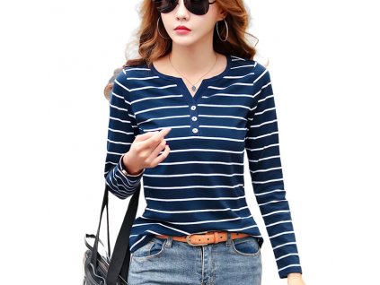 Cotton T Shirt Women Long Sleeve Striped T Shirt Fashion 2023 Spring Autumn Female Clothes Top.jpg 640x640.jpg