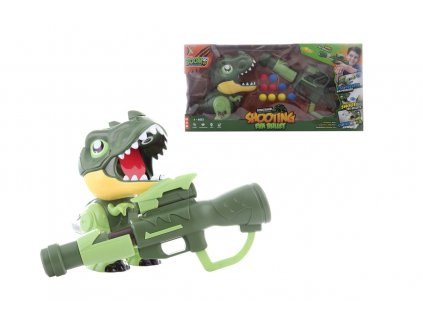 Sada pistole míčky + dino na baterie