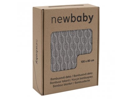 Bambusová pletená deka New Baby se vzorem 100x80 cm grey (Barva Šedá)