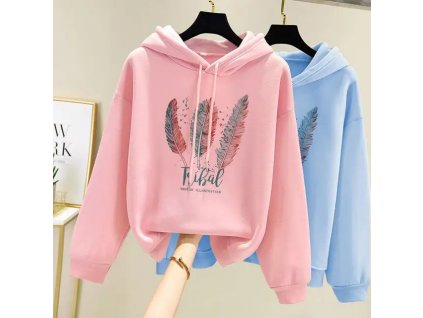 Women Fashion Feather Printed Hoodies Autumn Winter Plus Velvet Casual Loose Sweatshirt.jpeg 640x640.jpeg (1)
